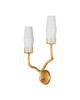 Currey and Company - 5000-0284 - Two Light Wall Sconce - Mathilda - White/Matte Gold