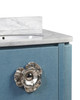 Currey and Company - 3800-0015 - 36" Vanity with Oval Undermount Sink - Briallen - Laquered Blue Linen/Natural/White/Polished Nickel