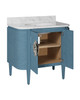 Currey and Company - 3800-0015 - 36" Vanity with Oval Undermount Sink - Briallen - Laquered Blue Linen/Natural/White/Polished Nickel