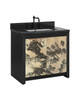 Currey and Company - 3800-0014 - 36" Vanity with Rectangular Undermount Sink - Karlson - Stained Vellum/Caviar Black & Faux Bone/Black/White