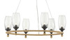 Currey and Company - 9000-0738 - Six Light Chandelier - Hightider Collection - French Black/Natural Rope