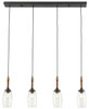 Currey and Company - 9000-0651 - Four Light Chandelier - Hightider Collection - French Black/Natural Rope