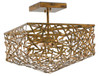 Currey and Company - 9000-0304 - Two Light Semi-Flush Mount - Confetti Collection - Hand Rubbed Gold Leaf