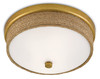 Currey and Company - 9999-0044 - Two Light Flush Mount - Hopkins - Natural/Contemporary Gold Leaf