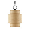Currey and Company - 9000-0944 - One Light Pendant - Mathias - Natural/Satin Black