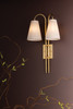 Corbett Lighting - 585-02-VB - Two Light Wall Sconce - Limoges - Vintage Brass