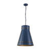 Varaluz - 536P01FBBRZ - One Light Pendant - Brasserie - French Blue/Heritage Bronze