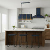 Varaluz - 536N04FBBRZ - Four Light Linear Pendant - Brasserie - French Blue/Heritage Bronze