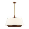 Varaluz - 520P06SBW - Six Light Pendant - Desert Flyer - Satin Brass/Medium Walnut