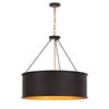 Varaluz - 323P05DBFG - Five Light Pendant - Cannery - Dark Bronze / French Gold