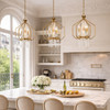 Varaluz - 270P04BK - Four Light Pendant - Barcelona - Brass Kisser
