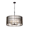 Varaluz - 393P08MBFG - Eight Light Pendant - Park Row - Matte Black/French Gold