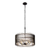 Varaluz - 393P06MBFG - Six Light Pendant - Park Row - Matte Black/French Gold