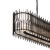 Varaluz - 393N06MBFG - Six Light Linear Pendant - Park Row - Matte Black/French Gold