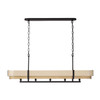 Varaluz - 389N05MBHN - Five Light Linear Pendant - Blonde Moment - Matte Black/Honey/Medium Oak