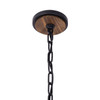 Varaluz - 387F06MBW - Six Light Foyer Pendant - Suratto - Matte Black/Medium Walnut