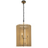 Varaluz - 387F06MBH - Six Light Foyer Pendant - Suratto - Matte Black/Honey Blonde