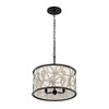 Varaluz - 381P03MBAR - Three Light Pendant - Scribble - Matte Black/Artifact