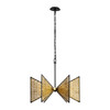 Varaluz - 379C06MBS - Six Light Chandelier - Machina - Matte Black/Sulihiya