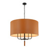 Varaluz - 368P05BLC - Five Light Pendant - Secret Agent - Black/Camel Leather
