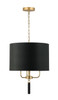 Varaluz - 368P03GOB - Three Light Pendant - Secret Agent - Painted Gold/Black Leather