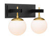 Varaluz - 352B02BLSB - Two Light Bath - Allie - Black/Satin Brass