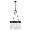 Varaluz - 309P09MBFG - Nine Light Pendant - Matrix - Matte Black/French Gold