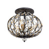 Varaluz - 271S03MBFG - Three Light Semi-Flush Mount - Bask - Matte Black/French Gold