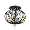 Varaluz - 271S03MBFG - Three Light Semi-Flush Mount - Bask - Matte Black/French Gold