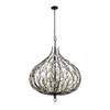 Varaluz - 271P09MBFG - Nine Light Pendant - Bask - Matte Black/French Gold