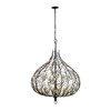 Varaluz - 271P09MBFG - Nine Light Pendant - Bask - Matte Black/French Gold