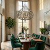 Varaluz - 271P09MBFG - Nine Light Pendant - Bask - Matte Black/French Gold