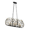 Varaluz - 271N06MBFG - Six Light Linear Pendant - Bask - Matte Black/French Gold