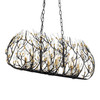 Varaluz - 271N06MBFG - Six Light Linear Pendant - Bask - Matte Black/French Gold