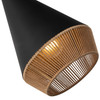 Alora - PD633107MBBR - One Light Pendant - Daphne - Matte Black/Brown Cotton Rope