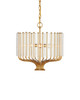 Currey and Company - 9000-1484 - Three Light Chandelier - Faraday - Brushed Brass / Clear