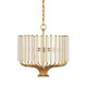 Currey and Company - 9000-1484 - Three Light Chandelier - Faraday - Brushed Brass / Clear