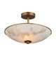 Currey and Company - 9000-1477 - Two Light Semi-Flush Mount - Volterra - Natural / Antique Brass