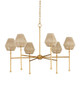 Currey and Company - 9000-1471 - LED Chandelier - Francie - Antique Gold Leaf / Natural