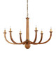 Currey and Company - 9000-1463 - Six Light Chandelier - Woodcroft - Natural / Antique Brass