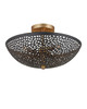 Currey and Company - 9000-1455 - Three Light Semi-Flush Mount - Jali - Black / Brass Antique