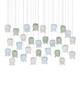 Currey and Company - 9000-1423 - 30 Light Pendant - Polpo - Blue/Green/White/Silver