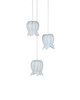 Currey and Company - 9000-1412 - Three Light Pendant - Polpo - Blue/Silver
