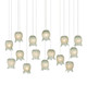 Currey and Company - 9000-1399 - 15 Light Pendant - Polpo - Green/Silver