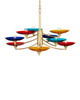 Currey and Company - 9000-1374 - Nine Light Chandelier - Veneto - Blue/Yellow/Red/Polished Brass