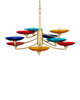 Currey and Company - 9000-1374 - Nine Light Chandelier - Veneto - Blue/Yellow/Red/Polished Brass