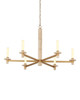 Currey and Company - 9000-1369 - Six Light Chandelier - Marcelo - Natural/Antique Brass/White