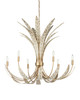 Currey and Company - 9000-1357 - Six Light Chandelier - Foliatura - Antique Brass/Off-White