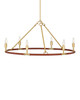 Currey and Company - 9000-1351 - Six Light Chandelier - Ellerston - Saddle Brown/Brushed Brass