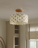 Currey and Company - 9000-1345 - One Light Semi-Flush Mount - Spring Flower - Frosted/Glossy White/Brass
